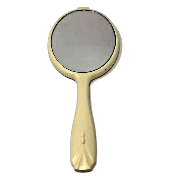 Hand Held Vanity Mirror Vintage Farmhouse Winter Dashing Snow Scene 11.5” Tall - Picture 5 of 8